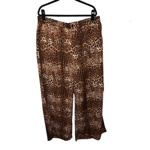 Rebdolls " Mind On You" Leopard Wide Leg Pants Sz 2X Women